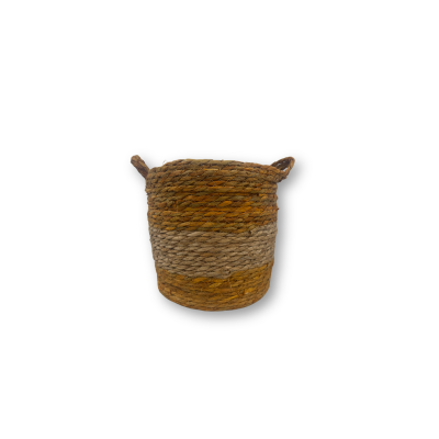 CANASTO HOJA DE MAIZ + HIERBA  CHICO 28X25