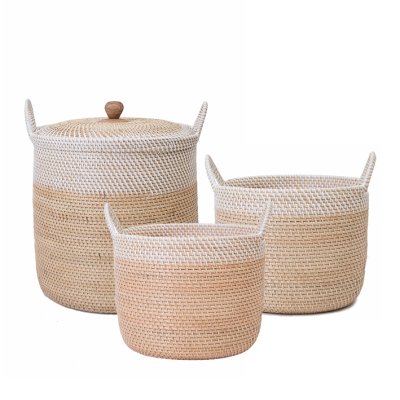 SET X3 CESTOS C/TAPA 40/28/25CM